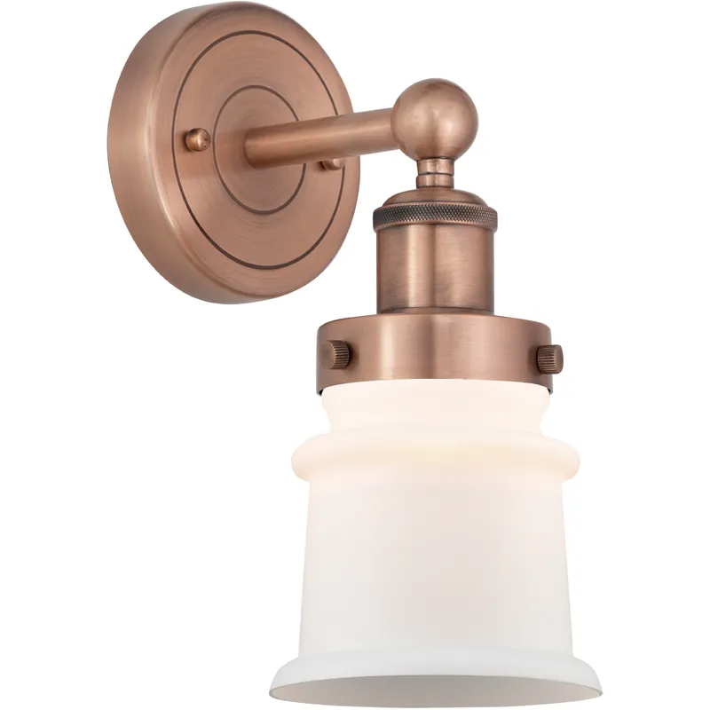 Canton Sconce Wall Light in Antique Copper, Matte White