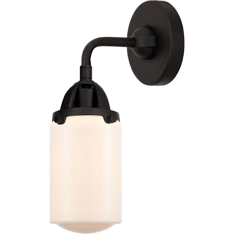 Nouveau 2 Dover 1 Light 5 inch Matte Black Sconce Wall Light in Matte White Glass