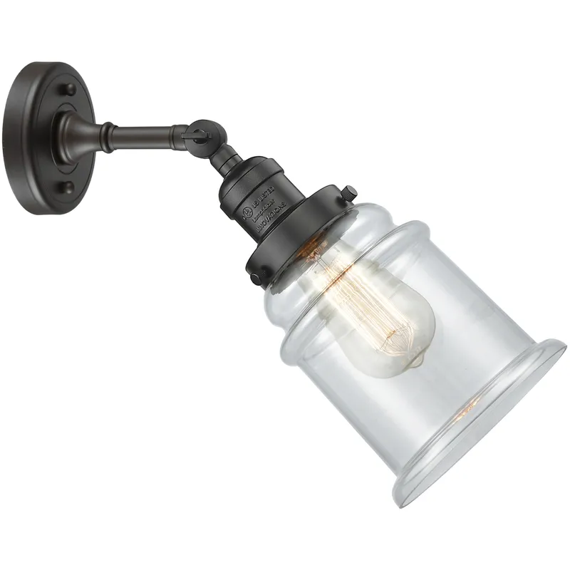 Franklin Restoration Canton LED 6.5 inch Oil Rubbed Bronze Sconce Wall Light in Clear Glass, Franklin Restoration