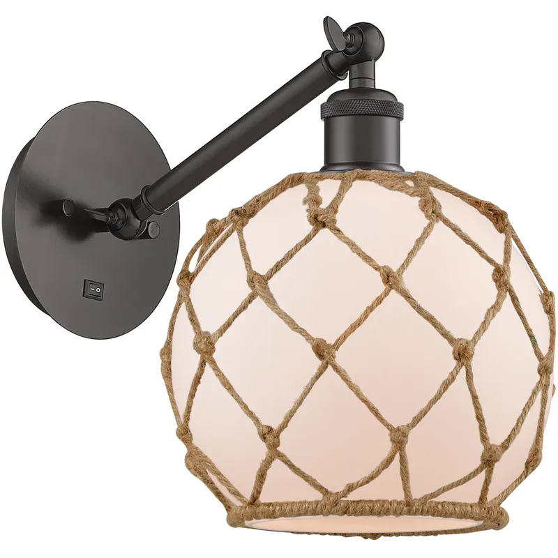 Ballston Farmhouse Rope LED 8 inch Oil Rubbed Bronze Sconce Wall Light