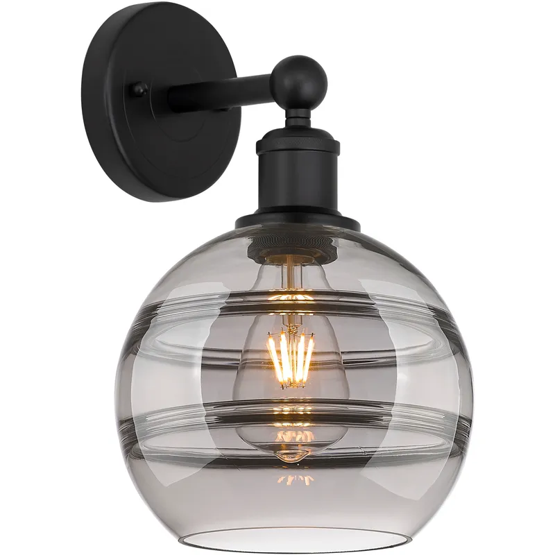 Edison Rochester 1 Light 8 inch Matte Black Sconce Wall Light