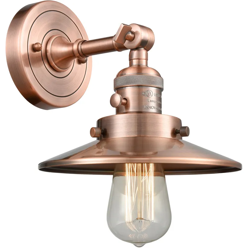 Franklin Restoration Railroad 1 Light 8 inch Antique Copper Sconce Wall Light, Franklin Restoration