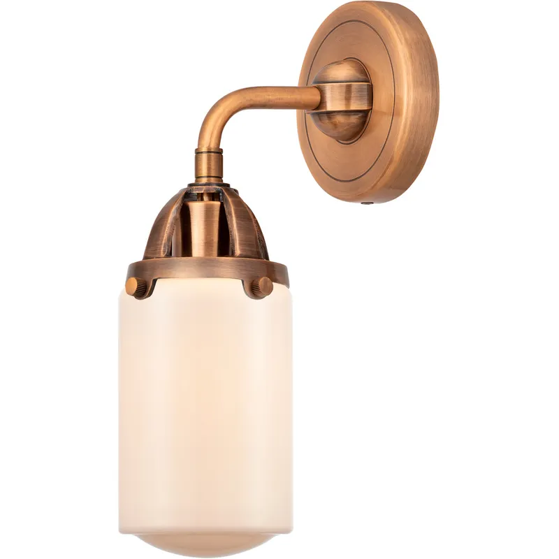 Nouveau 2 Dover 1 Light 5 inch Antique Copper Sconce Wall Light in Matte White Glass
