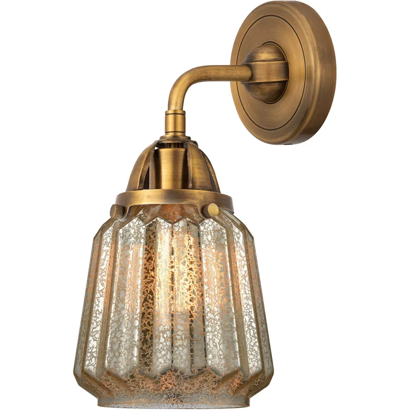 Nouveau 2 Chatham 1 Light 6 inch Brushed Brass Sconce Wall Light in Mercury Glass