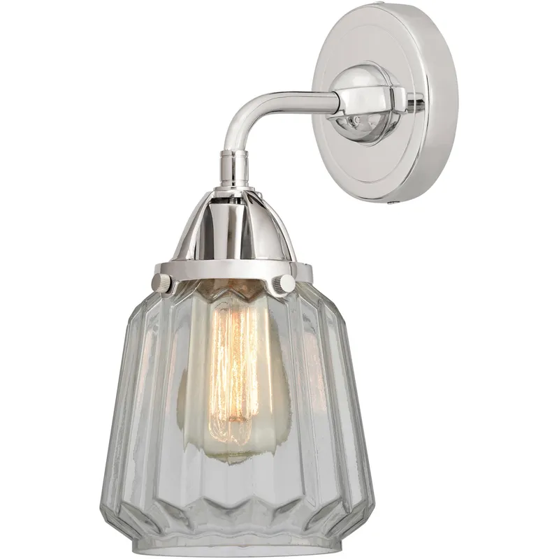 Nouveau 2 Chatham 1 Light 6 inch Polished Chrome Sconce Wall Light in Clear Glass