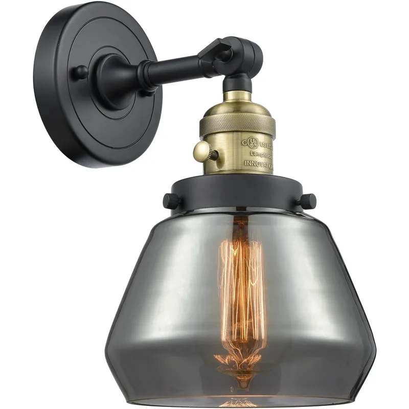 Franklin Restoration Fulton LED 7 inch Black Antique Brass Sconce Wall Light, Franklin Restoration
