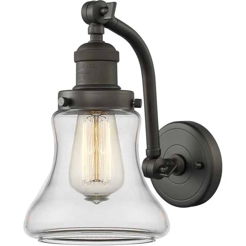 Franklin Restoration Bellmont LED 6.5 inch Oil Rubbed Bronze Sconce Wall Light in Clear Glass, Franklin Restoration