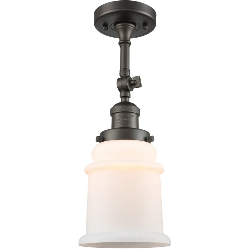 Franklin Restoration Canton LED 6.5 inch Oil Rubbed Bronze Sconce Wall Light in Matte White Glass, Franklin Restoration
