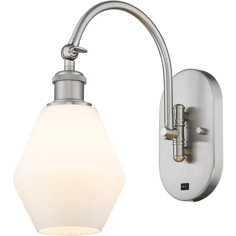 Ballston Cindyrella LED 6 inch Brushed Satin Nickel Sconce Wall Light in Cased Matte White Glass