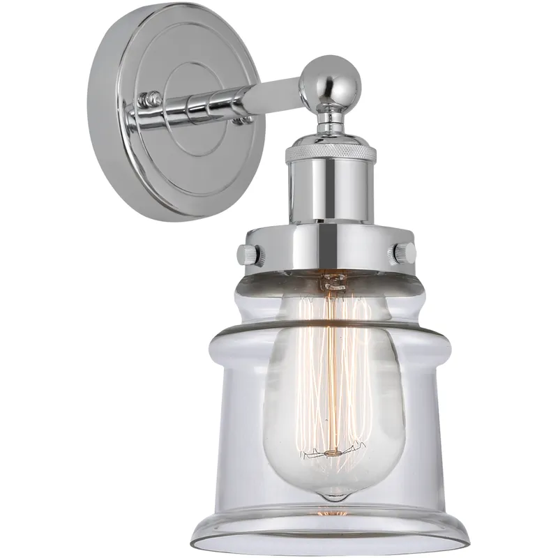 Edison Canton 1 Light 5 inch Polished Chrome Sconce Wall Light in Clear Glass