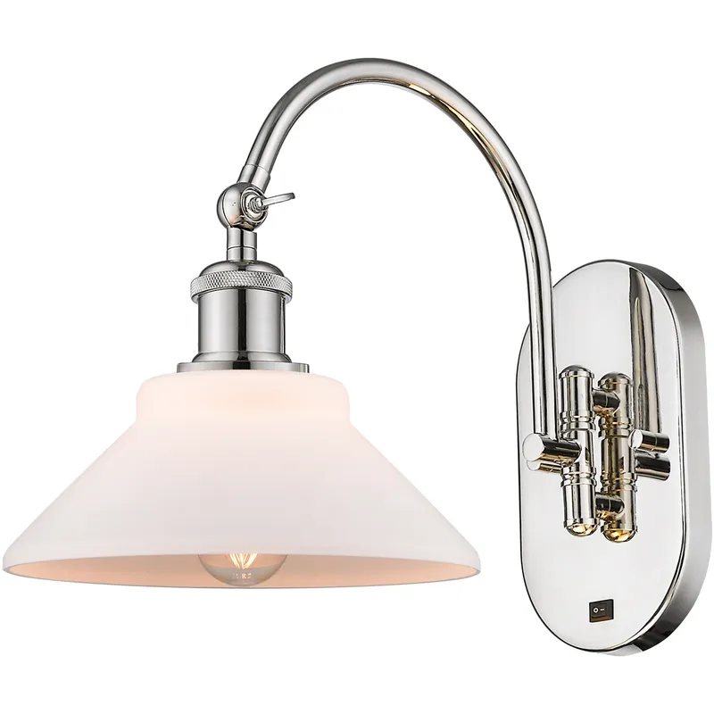 Ballston Orwell LED 8.38 inch Polished Nickel Sconce Wall Light in Matte White Glass
