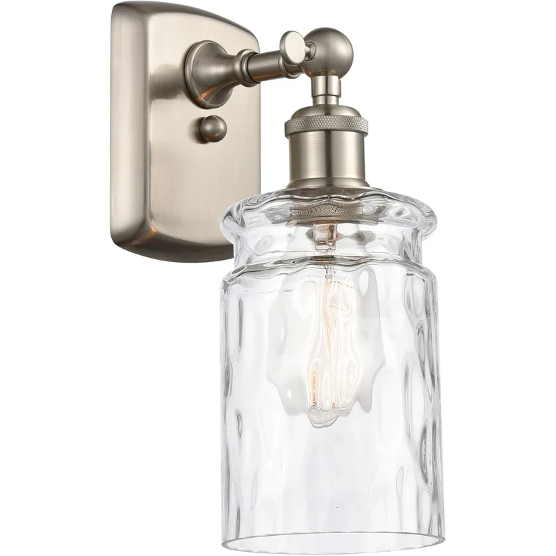 Ballston Candor 1 Light 5 inch Brushed Satin Nickel Sconce Wall Light in Clear Waterglass, Ballston