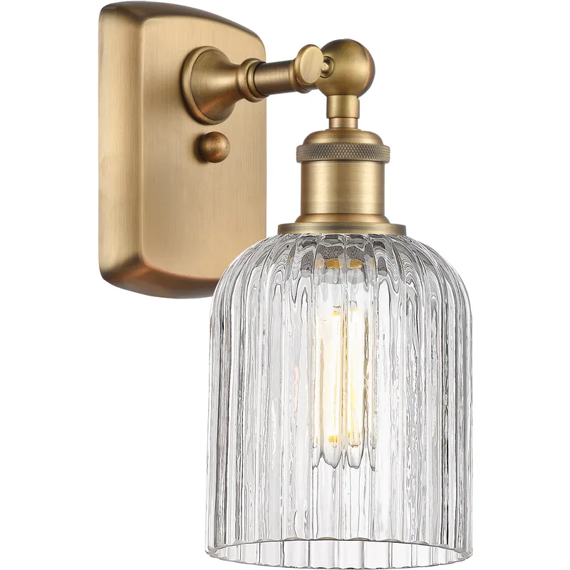 Bridal Veil Sconce Wall Light in Brushed Brass, Clear