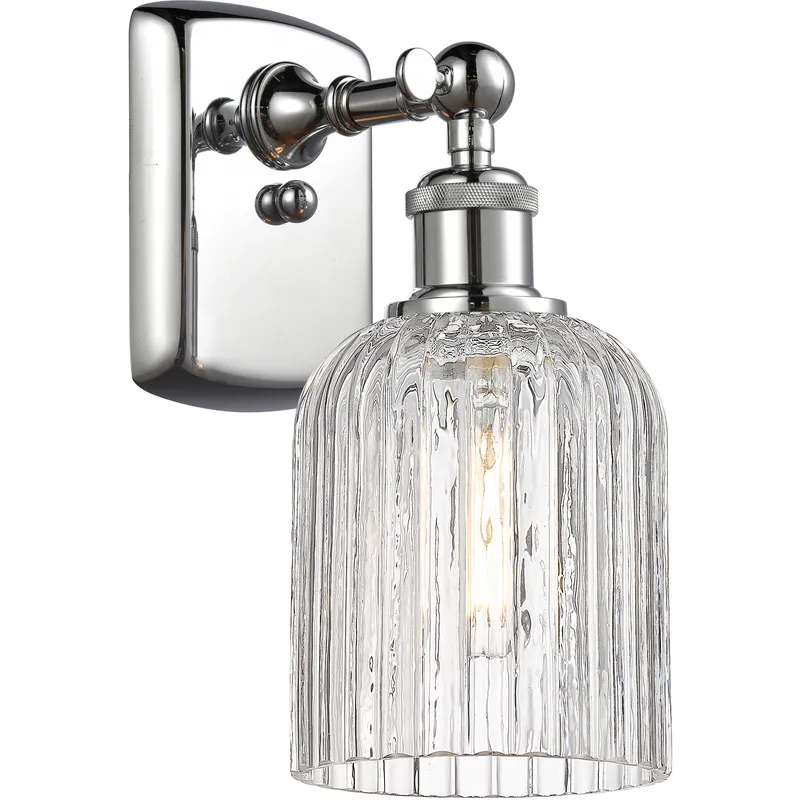 Bridal Veil Sconce Wall Light in Polished Chrome, Clear