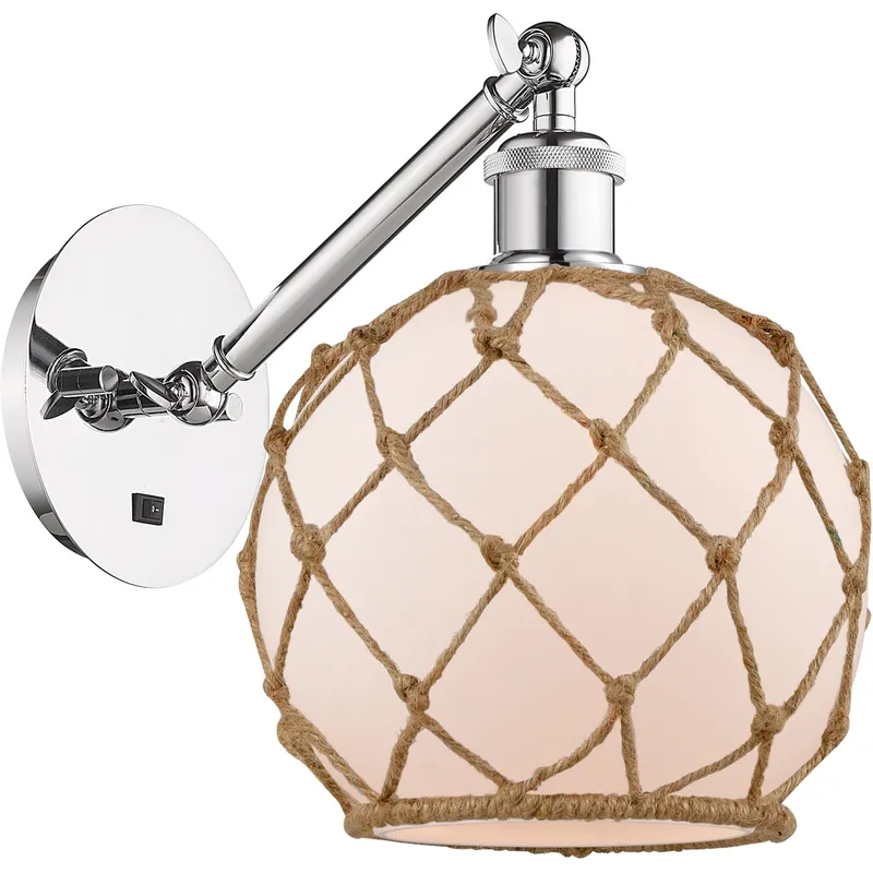 Ballston Farmhouse Rope LED 8 inch Polished Chrome Sconce Wall Light