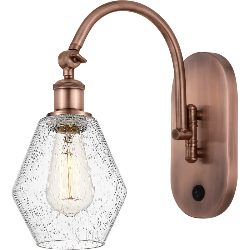 Ballston Cindyrella LED 6 inch Antique Copper Sconce Wall Light in Seedy Glass