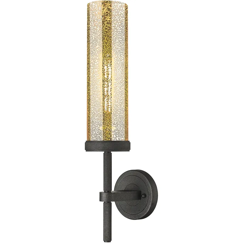Lincoln Sconce Wall Light in Mercury Glass, Weathered Zinc
