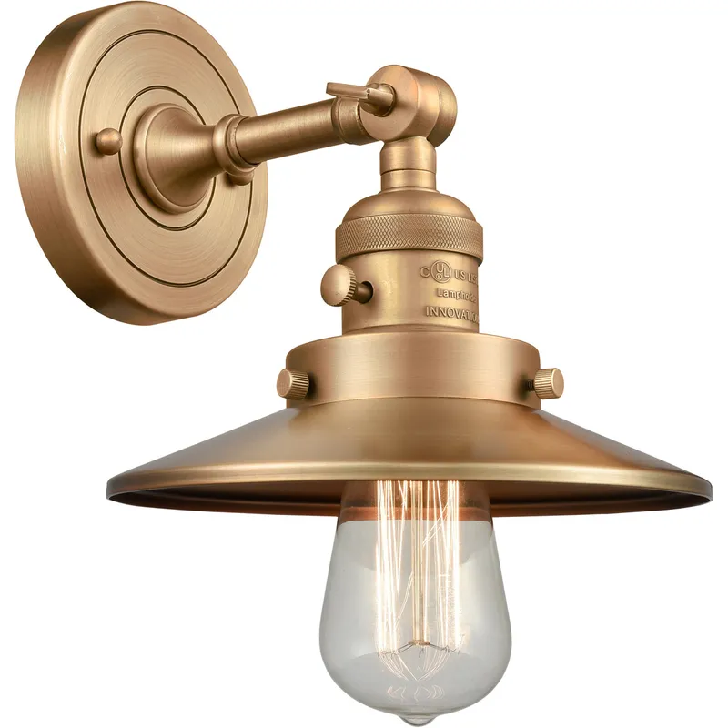 Franklin Restoration Railroad LED 8 inch Brushed Brass Sconce Wall Light, Franklin Restoration