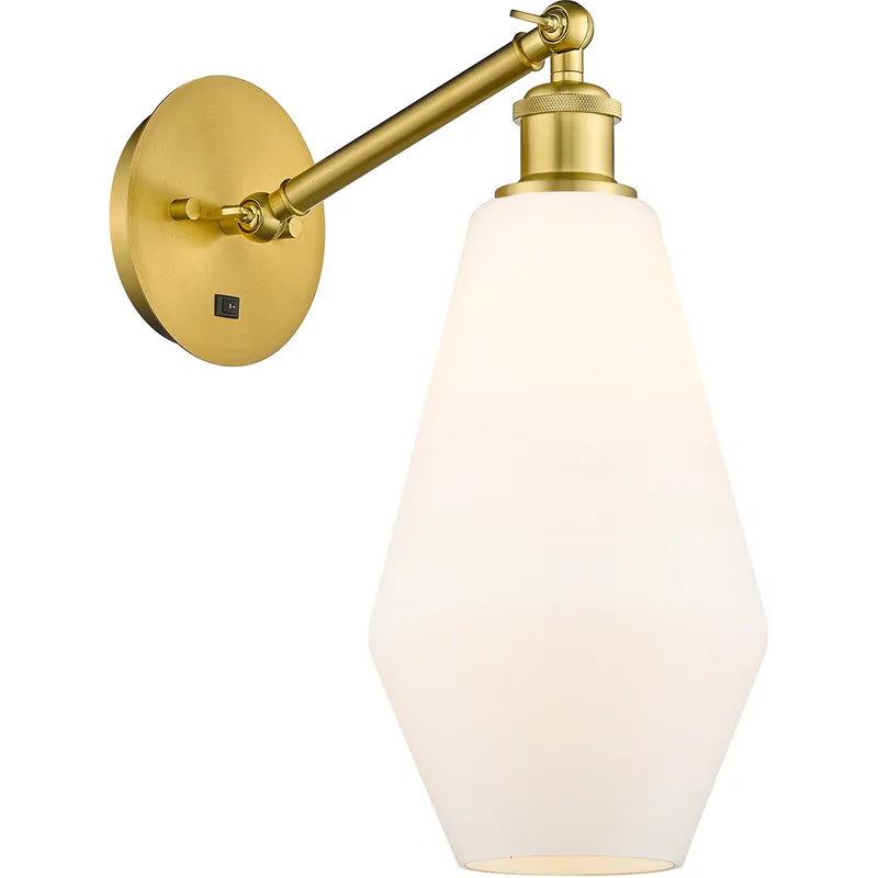 Ballston Cindyrella 1 Light 7 inch Satin Gold Sconce Wall Light in Cased Matte White Glass