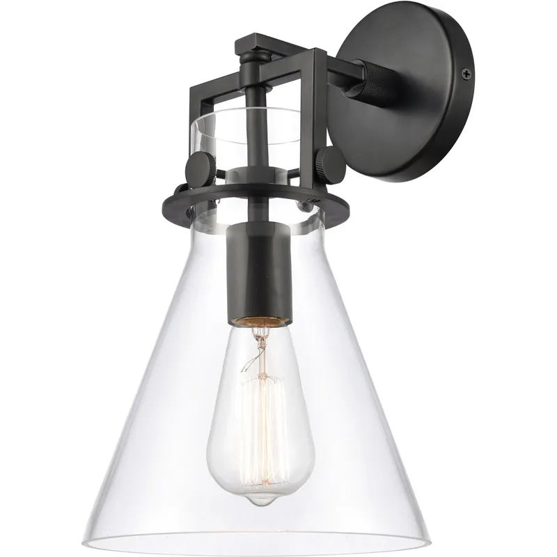 Restoration Newton 1 Light 8 inch Matte Black Sconce Wall Light, Restoration
