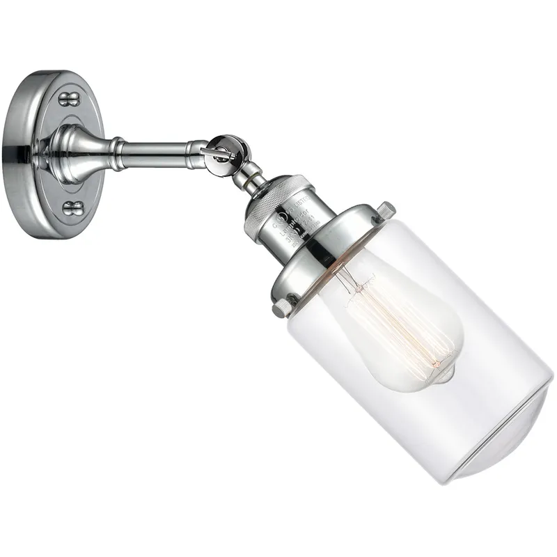 Franklin Restoration Dover LED 5 inch Polished Chrome Sconce Wall Light in Clear Glass, Franklin Restoration