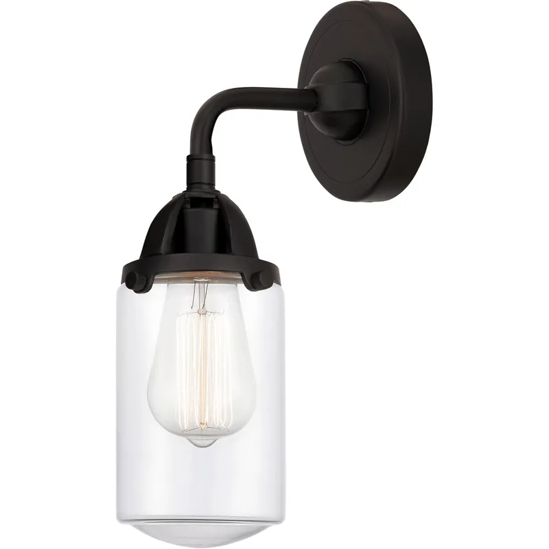 Nouveau 2 Dover 1 Light 5 inch Matte Black Sconce Wall Light in Clear Glass