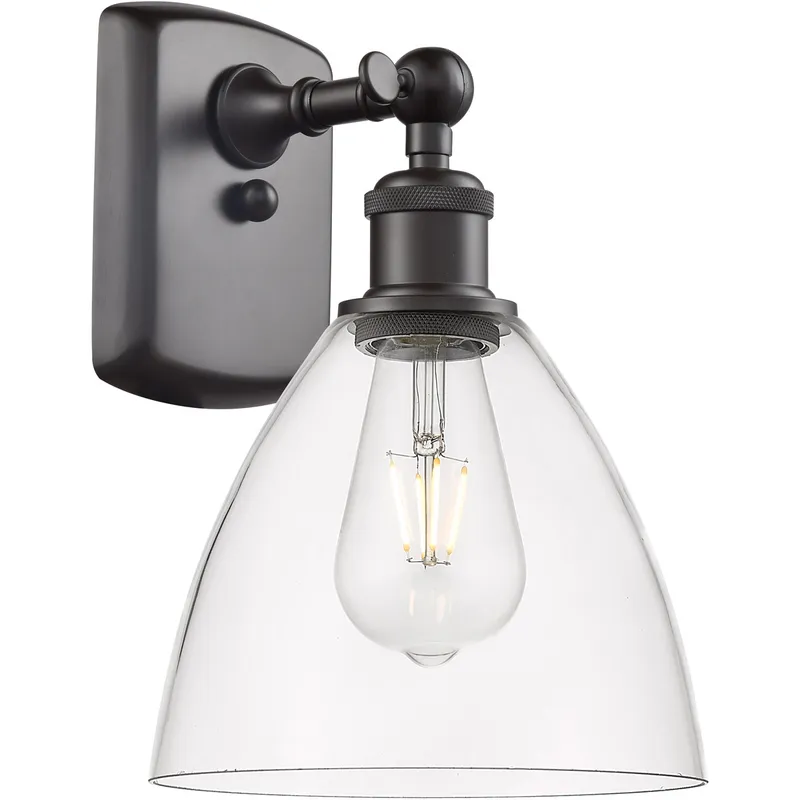 Ballston Dome LED 8 inch Oil Rubbed Bronze Sconce Wall Light in Clear Glass