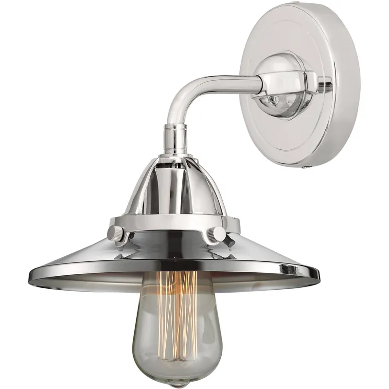 Nouveau 2 Railroad 1 Light 8 inch Polished Chrome Sconce Wall Light