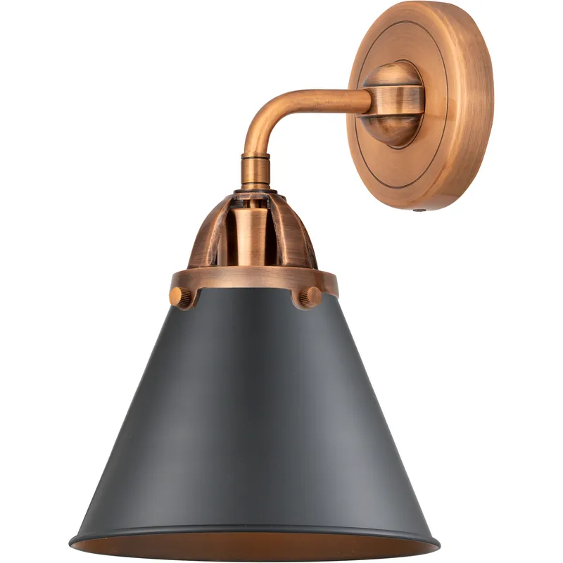 Nouveau 2 Appalachian 1 Light 8 inch Antique Copper Sconce Wall Light in Matte Black