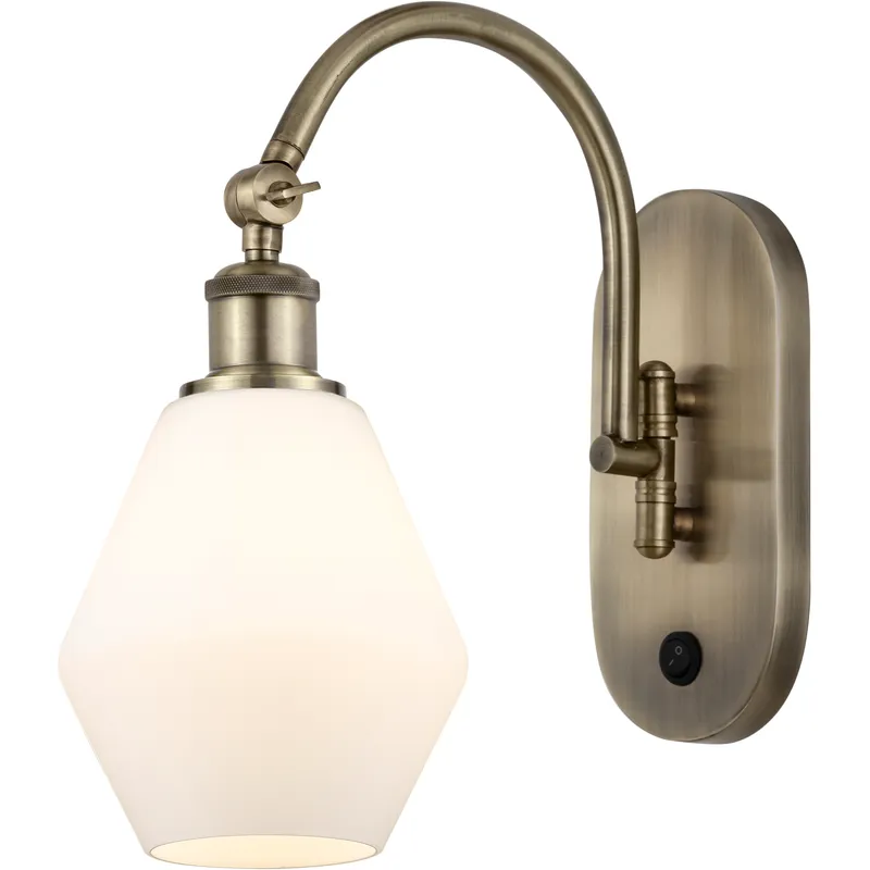 Ballston Cindyrella LED 6 inch Antique Brass Sconce Wall Light in Matte White Glass