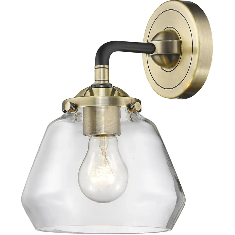 Nouveau Fulton 1 Light 7 inch Oil Rubbed Bronze Sconce Wall Light in Clear Glass, Nouveau