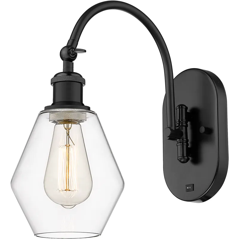 Ballston Cindyrella LED 6 inch Matte Black Sconce Wall Light in Clear Glass