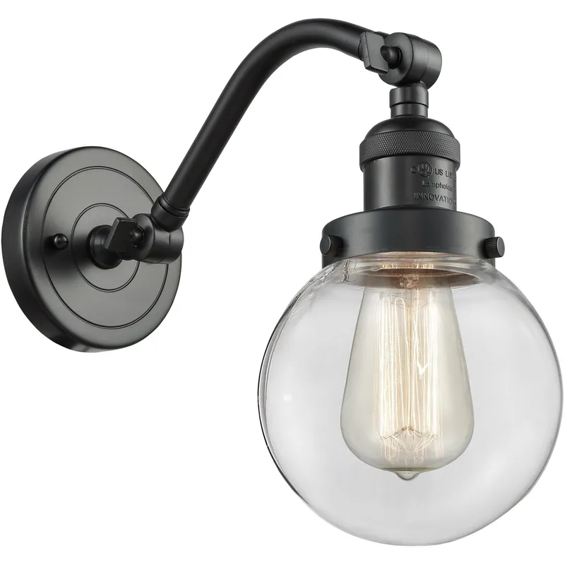 Franklin Restoration Beacon LED 6 inch Oil Rubbed Bronze Sconce Wall Light in Clear Glass, Franklin Restoration