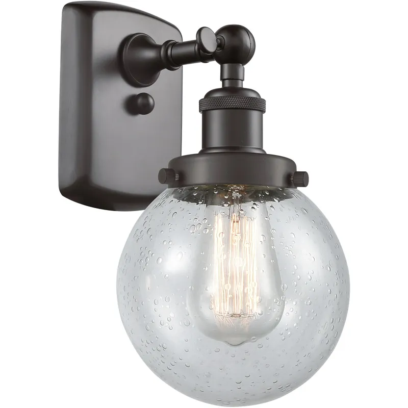 Ballston Beacon 1 Light 6 inch Oil Rubbed Bronze Sconce Wall Light in Seedy Glass, Ballston