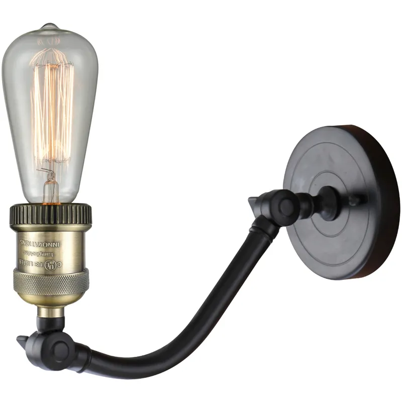 Franklin Restoration Large Cone LED 8 inch Black Antique Brass Sconce Wall Light in Clear Glass, Franklin Restoration