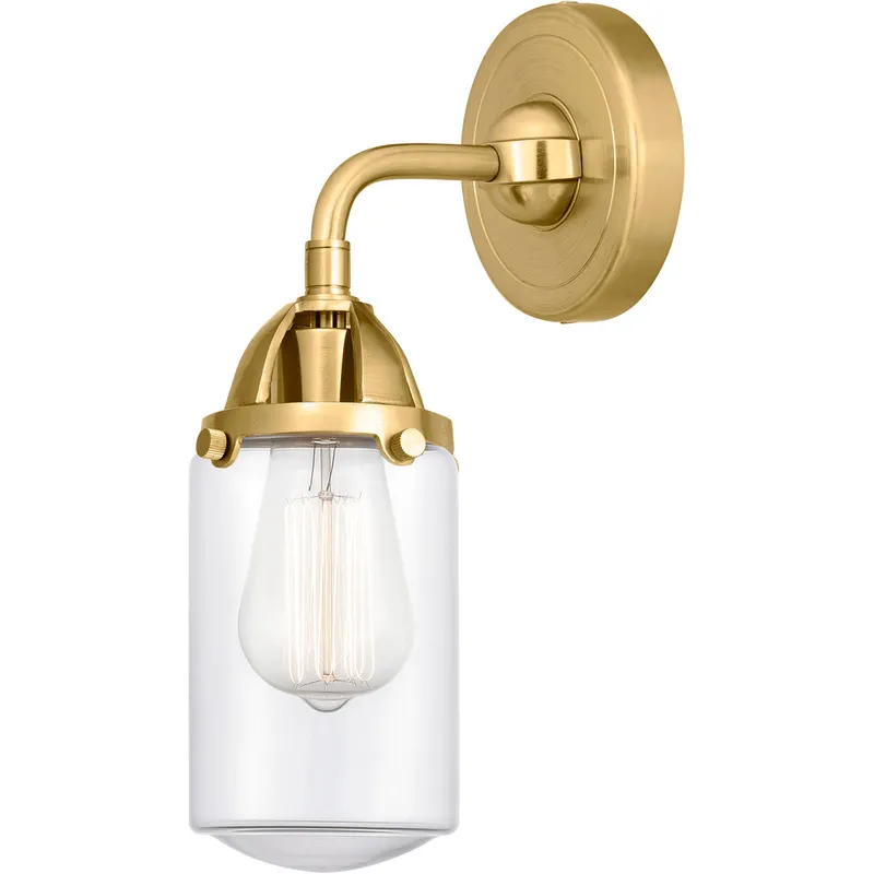 Nouveau 2 Dover 1 Light 5 inch Satin Gold Sconce Wall Light in Clear Glass