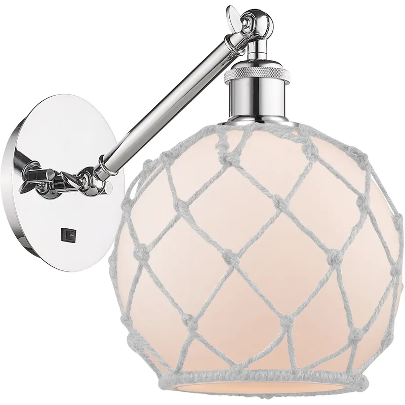 Ballston Farmhouse Rope LED 8 inch Polished Chrome Sconce Wall Light