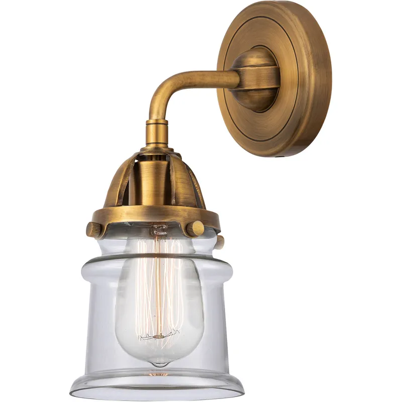 Nouveau 2 Small Canton 1 Light 5 inch Brushed Brass Sconce Wall Light in Clear Glass