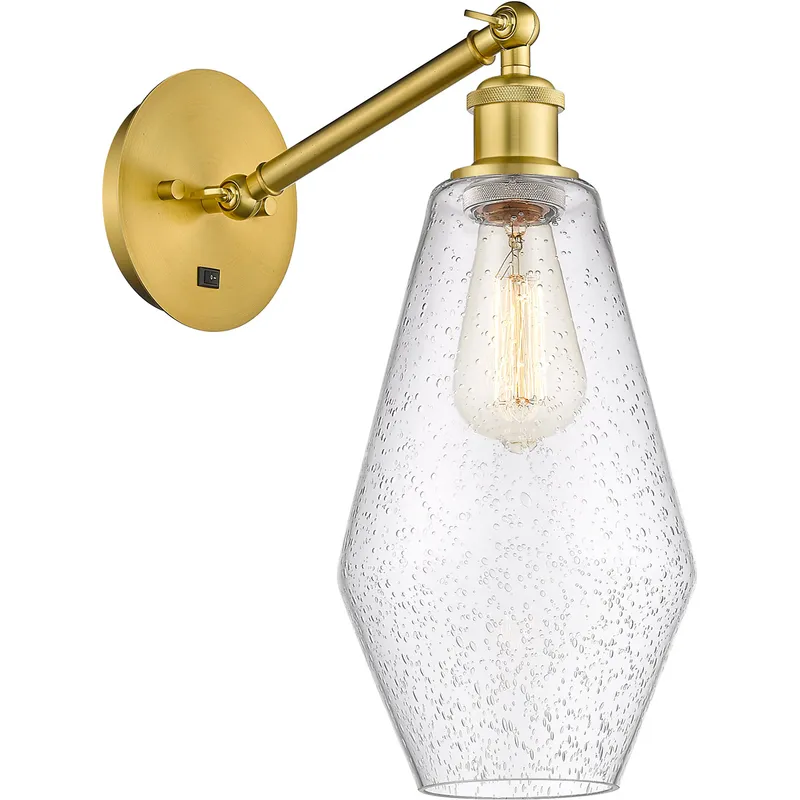 Ballston Cindyrella 1 Light 7 inch Satin Gold Sconce Wall Light in Seedy Glass