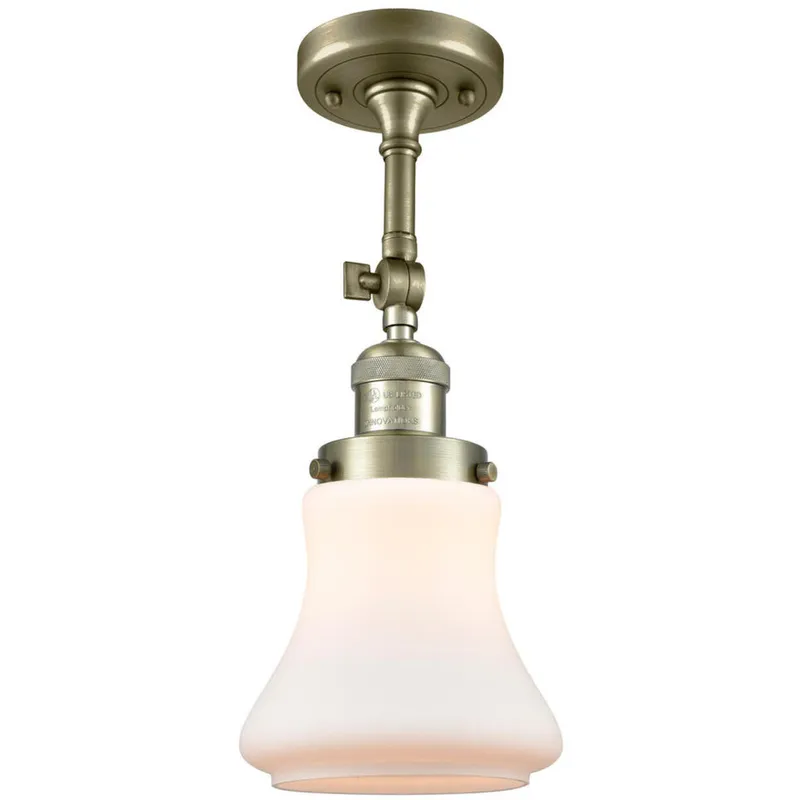 Franklin Restoration Bellmont 1 Light 7 inch Antique Brass Sconce Wall Light in Incandescent, Matte White Glass, Franklin Restoration