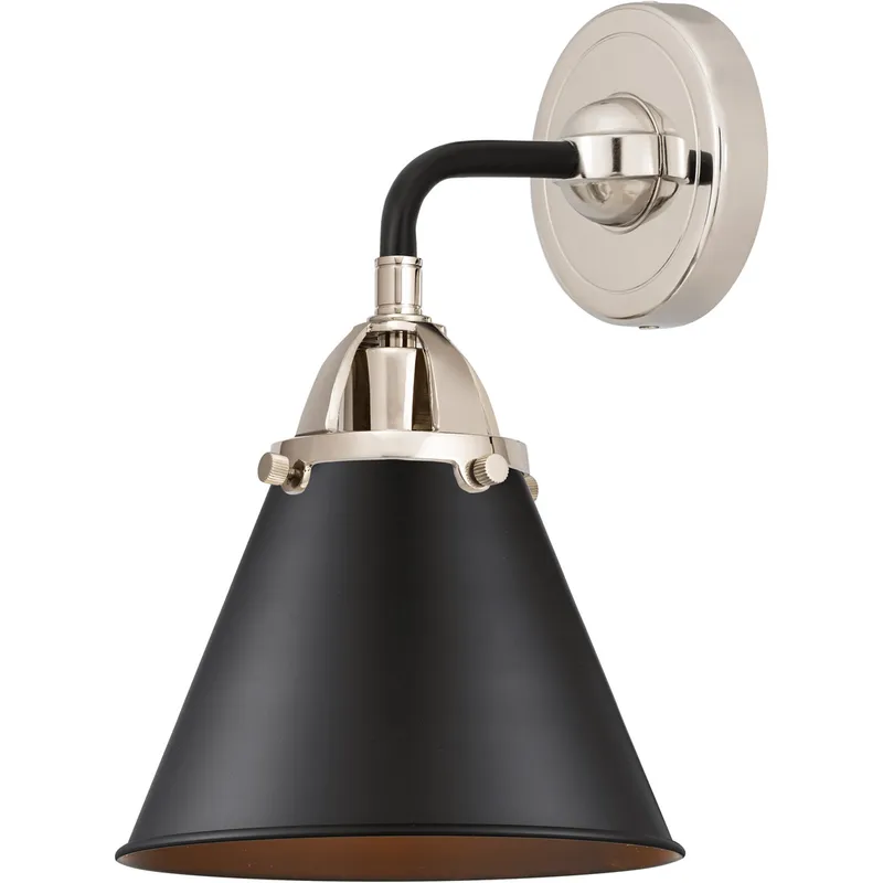 Nouveau 2 Appalachian 1 Light 8 inch Black Polished Nickel Sconce Wall Light in Matte Black