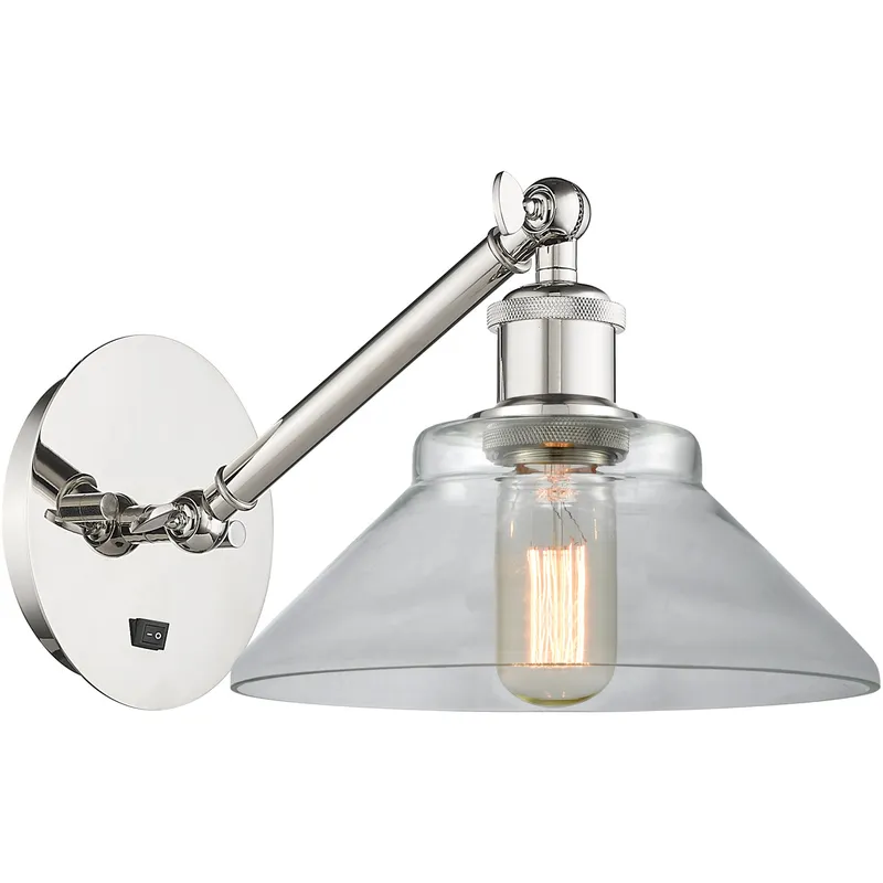 Ballston Orwell LED 8.38 inch Polished Nickel Sconce Wall Light in Clear Glass