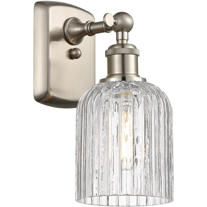Bridal Veil Sconce Wall Light in Satin Nickel, Clear