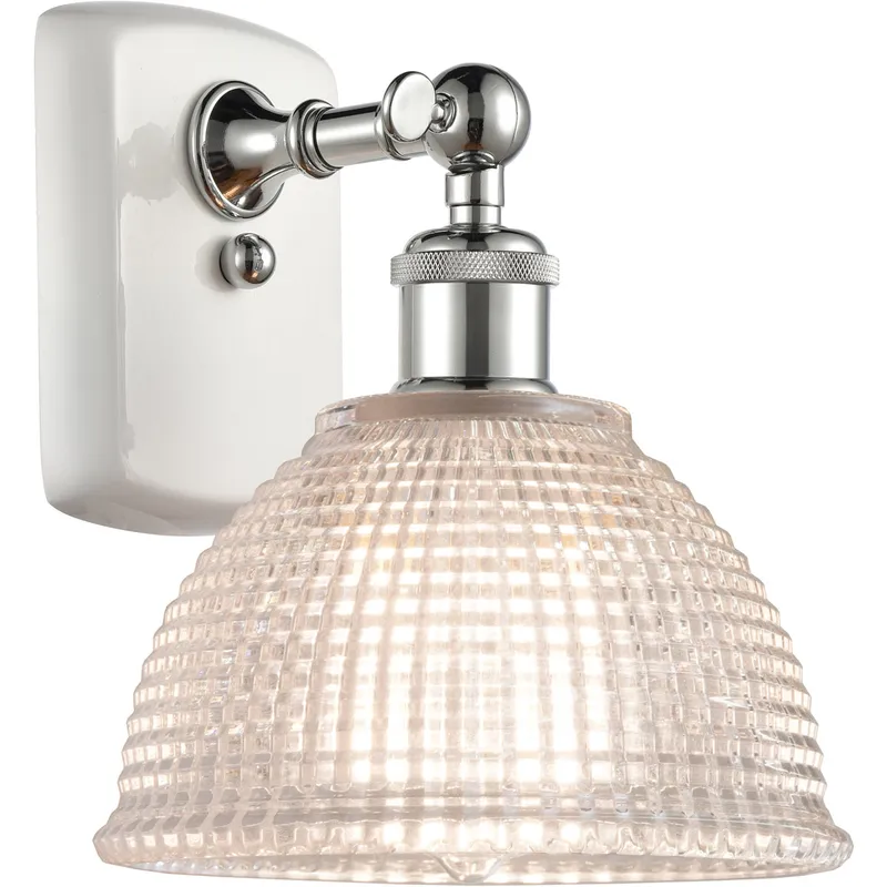 Ballston Arietta 1 Light 8 inch White and Polished Chrome Sconce Wall Light, Ballston