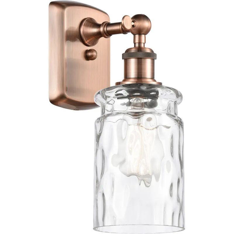 Ballston Candor 1 Light 5 inch Antique Copper Sconce Wall Light in Clear Waterglass, Ballston