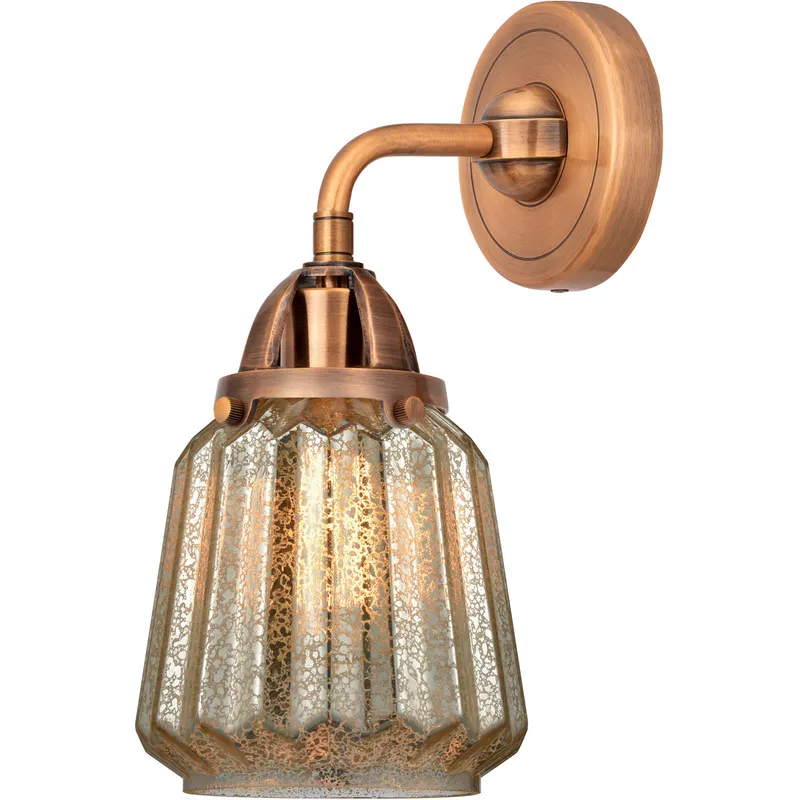 Nouveau 2 Chatham 1 Light 6 inch Antique Copper Sconce Wall Light in Mercury Glass