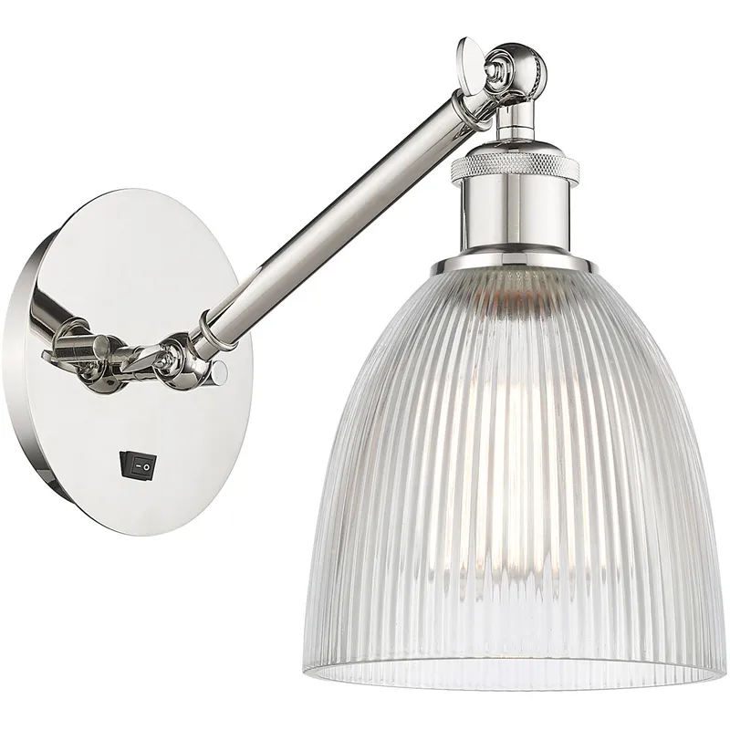 Ballston Castile LED 6 inch Polished Nickel Sconce Wall Light in Clear Glass