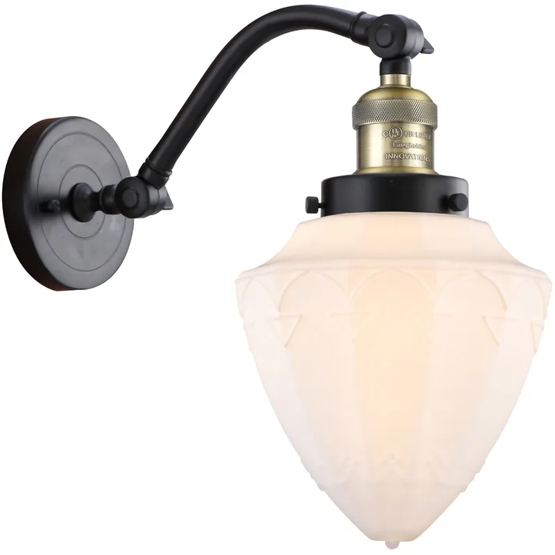 Franklin Restoration Bullet LED 7 inch Black Antique Brass Sconce Wall Light