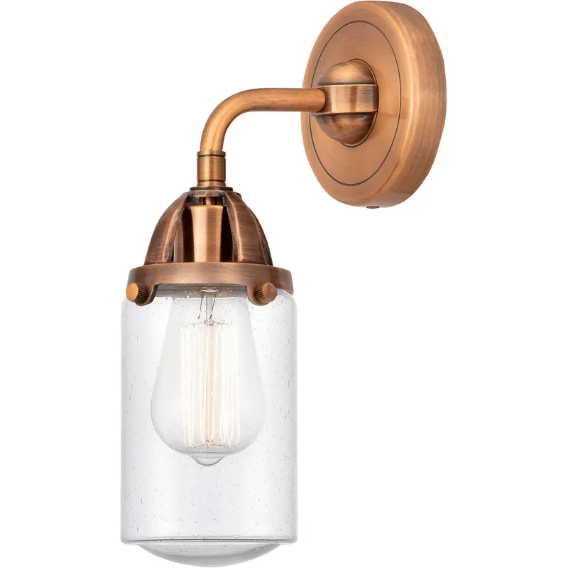 Nouveau 2 Dover 1 Light 4.5 inch Antique Copper Sconce Wall Light in Seedy Glass