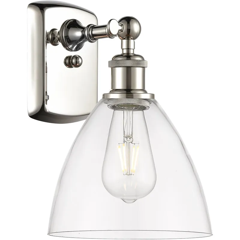 Ballston Ballston Dome LED 8 inch Polished Nickel Sconce Wall Light in Clear Glass